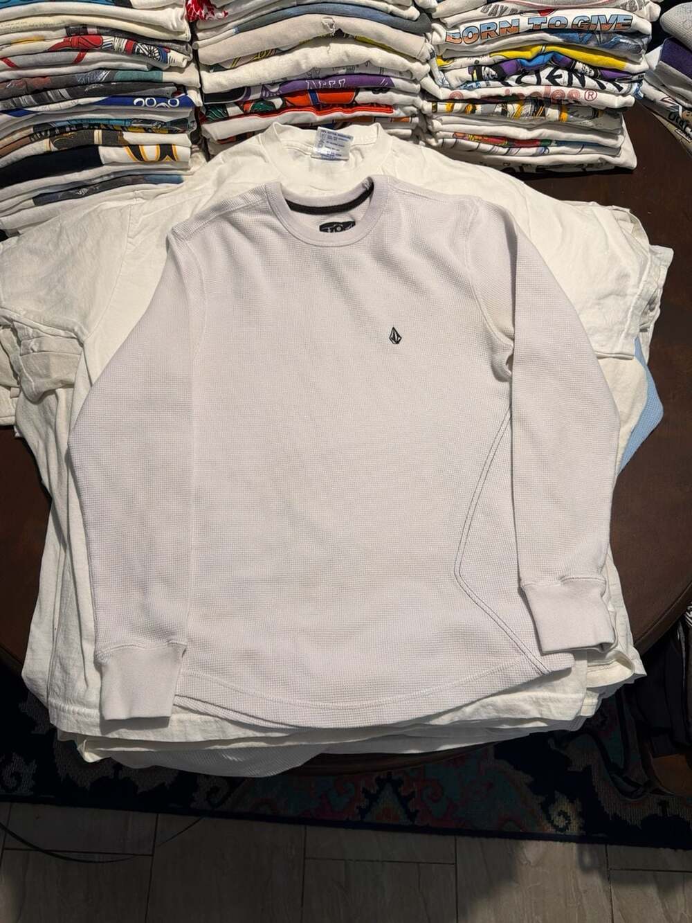 Vintage 90s/2000s Volcom Stone Waffle Knit Thermal Long Sleeve Shirt Size Small